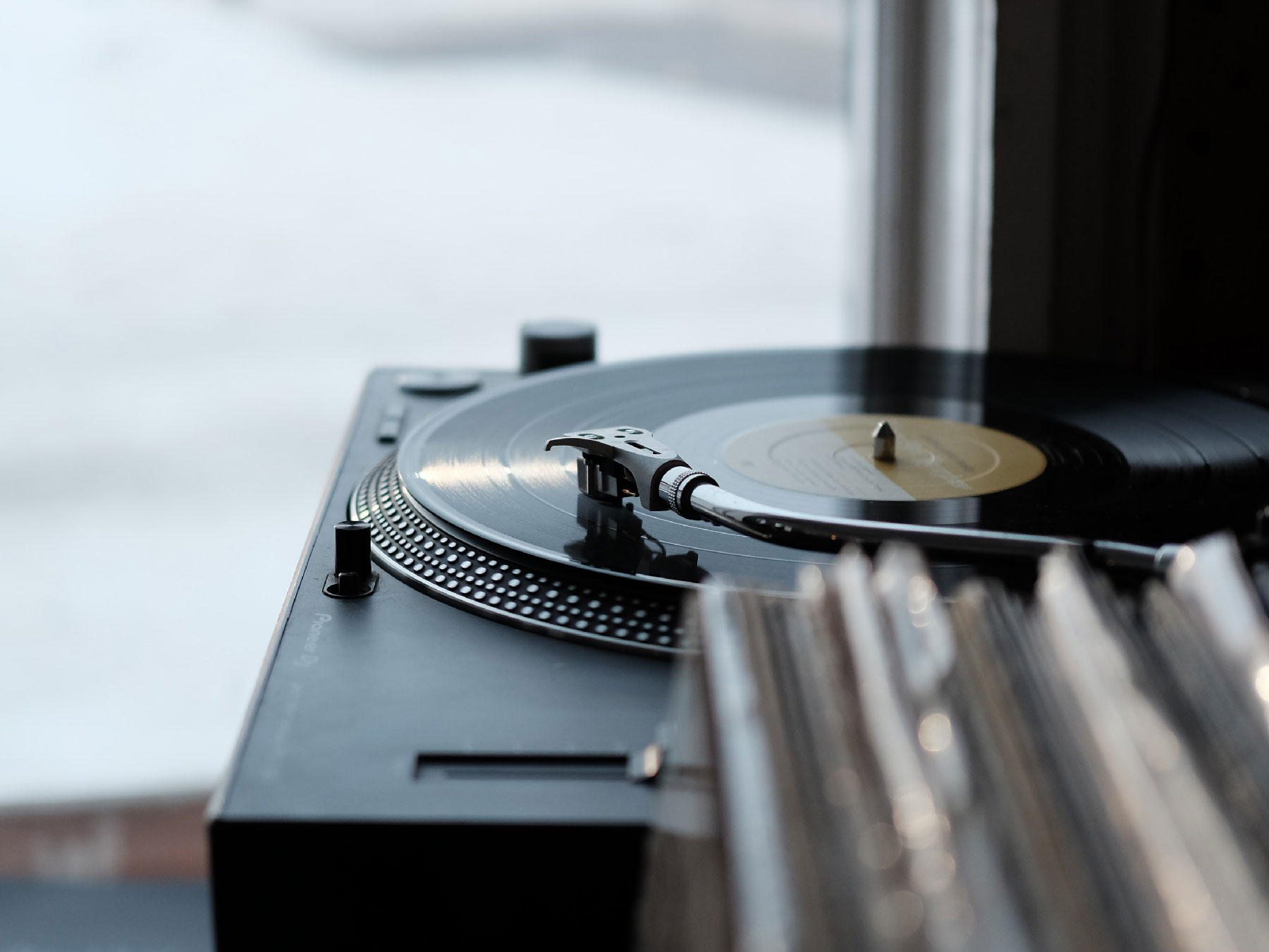 vinyl playing on turntable